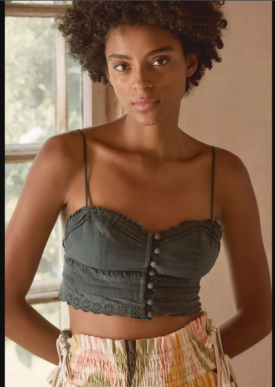 NWT Anthropologie Agua Bendita Ariel Cotton Crop Top - Medium